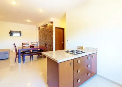 Una cocina o zona de cocina en Departamento Flamingo del Lago - 1 Min Malecón