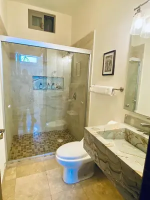 Un baño de Casa Relax - Bonita casa con alberca en Parras