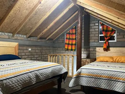 Cama o camas de una habitación en Cabañas los Álamos 2 Creel