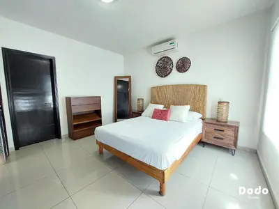 Cama o camas de una habitación en Departamentos en el centro de Mazatlán