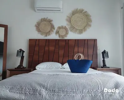 Cama o camas de una habitación en Departamentos en el centro de Mazatlán