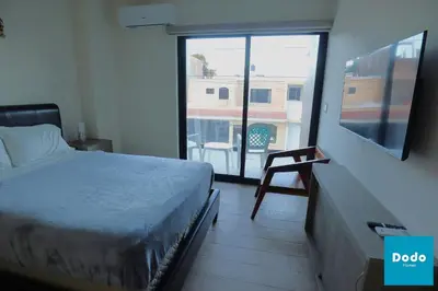 Cama o camas de una habitación en Departamentos a 3 minutos de Playa Olas Altas