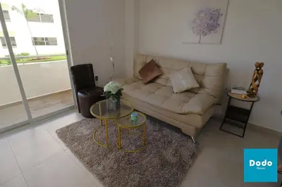Zona de estar de Hermosos departamentos con laguna cristalina