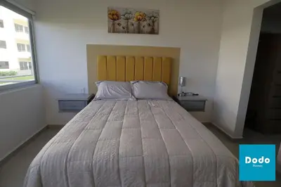 Cama o camas de una habitación en Hermosos departamentos con laguna cristalina