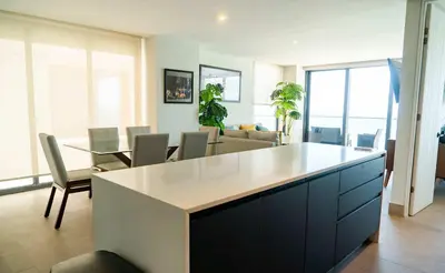 Zona de estar de Apartment on the Malecon 2 BR Ocean View
