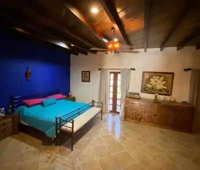 Cama o camas de una habitación en Hacienda Magdalena