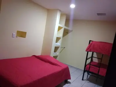 Cama o camas de una habitación en Cuarto independiente doble