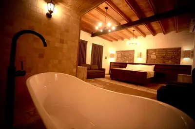 Cama o camas de una habitación en Hotel Villa de la Parra
