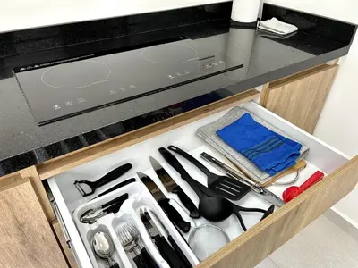 Una cocina o zona de cocina en Un Lugar Ideal cerca de la playa by G P S rentas