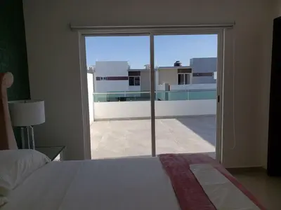 Cama o camas de una habitación en Casa de lujo en privada Castaño