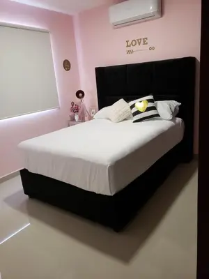 Cama o camas de una habitación en Casa de lujo en privada Castaño