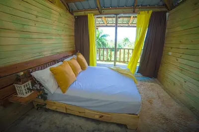 Cama o camas de una habitación en Natural Retreat with Jacuzzi and Stunning Views in Vista al Valle