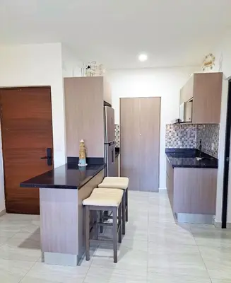 Una cocina o zona de cocina en Marina Cerritos Azul Turquesa #3 - 4 Albercas - 1 Min Playas