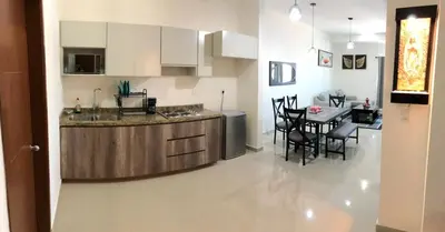 Una cocina o zona de cocina en Departamento en Mazatlan 5 min del Malecón