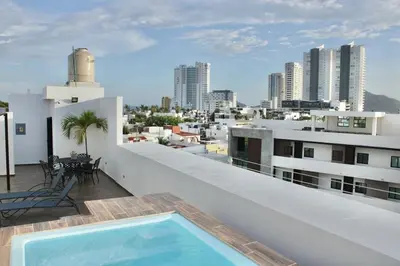 Piscina en o cerca de Apartment in the golden zone near the beach rincon colonial 102