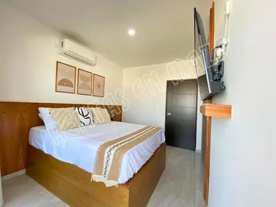 Cama o camas de una habitación en Condominios Marina Cerritos 1