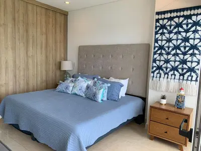 Cama o camas de una habitación en New and luxurious apartment in Mazatlan best zone