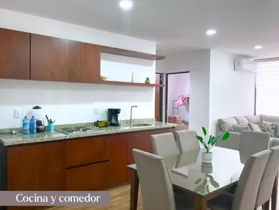 Una cocina o zona de cocina en Departamento Marina Mazatlán