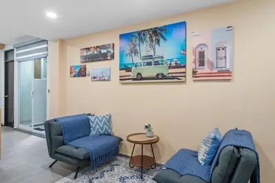 Zona de estar de Loft with a king size bed in the historic center