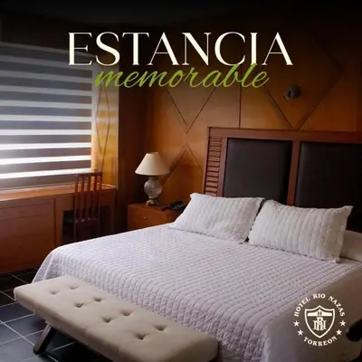 Cama o camas de una habitación en Hotel Rio Nazas