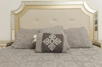 Cama o camas de una habitación en Casa Rv dorada