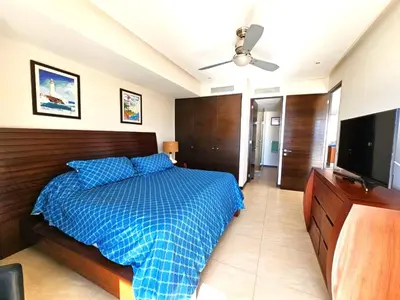 Cama o camas de una habitación en Oceanview Luxury Condo at Peninsula Mazatlán