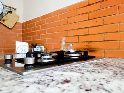 Una cocina o zona de cocina en Yellow breeze loft, Paseo Durango