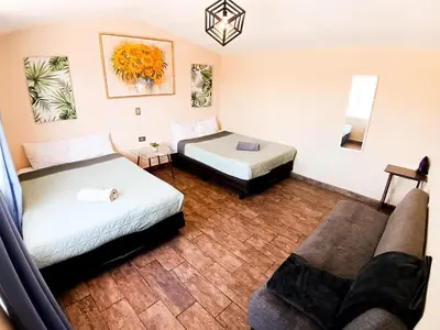 Cama o camas de una habitación en Loft familiar, Paseo Durango