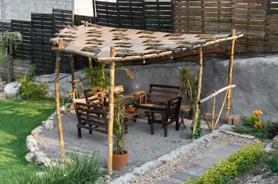 Jardín al aire libre en Cabañas El Encanto