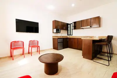 Una cocina o zona de cocina en Apartamento familiar a pasos de la playa