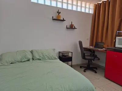 Cama o camas de una habitación en Departamento en Centro Histórico HMO