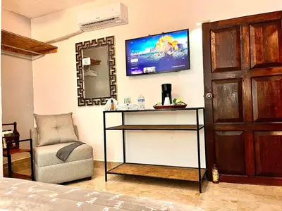 Una televisión o centro de entretenimiento en Hotel 305