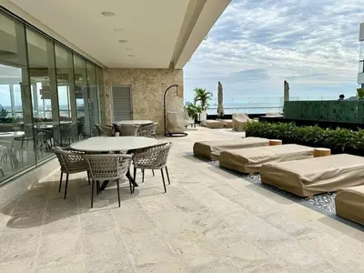 Un balcón o terraza de Departamento a pie de Playa, en Zona DORADA, Mazatlan