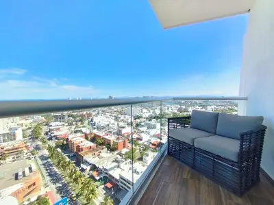 Un balcón o terraza de Departamento a pie de Playa, en Zona DORADA, Mazatlan