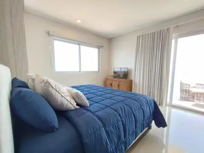 Cama o camas de una habitación en Departamento a pie de Playa, en Zona DORADA, Mazatlan