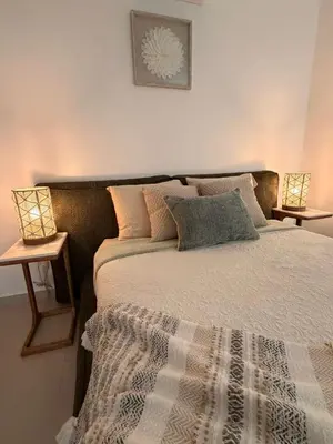 Cama o camas de una habitación en Modern beach house in San Carlos