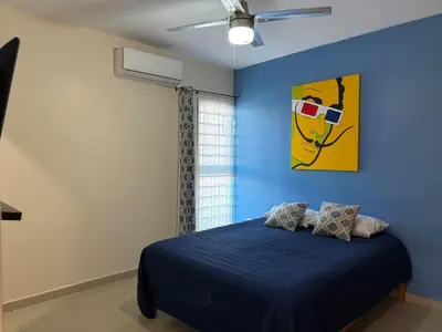 Cama o camas de una habitación en Depa Cerca de la Playa y Valentinos By GPSRentas