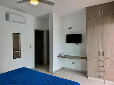 Cama o camas de una habitación en Depa en la Marina Mazatlan Familiar Cerca de la Playa