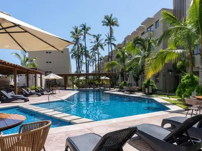 Plano de Beautiful apartment 1 block from the sea