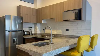 Plano de Lovely apartment with pool 4 blocks from the beach