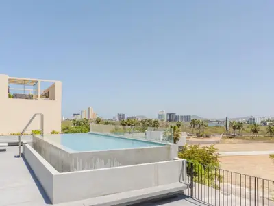 Plano de Modern apartment in Sabalo with pool & grill