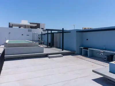 Plano de Modern apartment in Sabalo with pool & grill