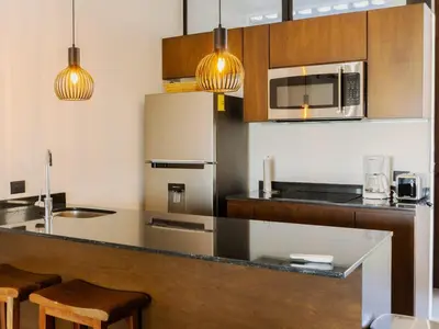 Plano de Modern apartment in Sabalo with pool & grill