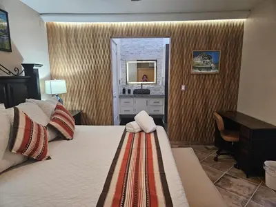 Cama o camas de una habitación en Casa Flor del Desierto