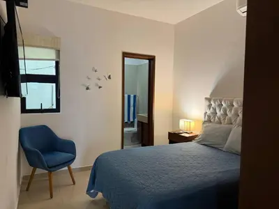 Cama o camas de una habitación en Depa A Unos Pasos de la Playa y Zona Dorada