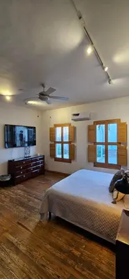 Cama o camas de una habitación en Quinta familiar en la santo niño