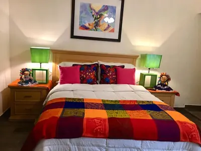 Cama o camas de una habitación en Casa de la Higuera in Pueblo Mágico, Room 3