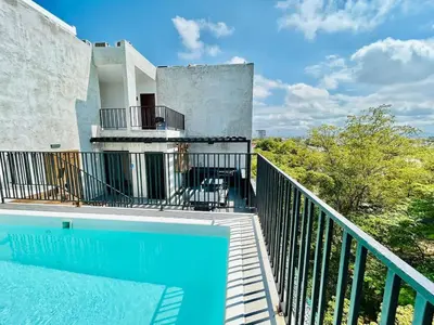 Piscina en o cerca de Cerca de la Playa, Alberca en el Roof con Asador