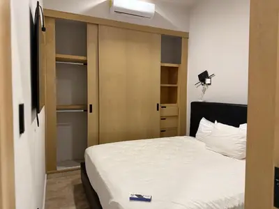 Cama o camas de una habitación en A pasos de la Playa y de Olas Altas, con Alberca