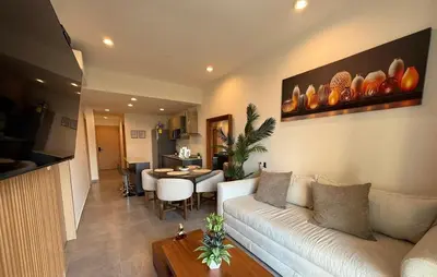 Una televisión o centro de entretenimiento en Departamento en Mazatlán en Zona Dorada